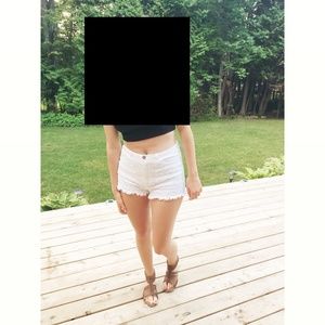 H & M White Lace Front Shorts